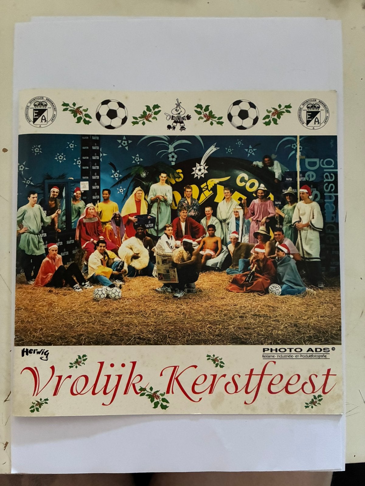 Kerstkaart Eendracht Aalst  (20cm op (20cm), Verzamelen, Sportartikelen en Voetbal, Ophalen of Verzenden, Zo goed als nieuw