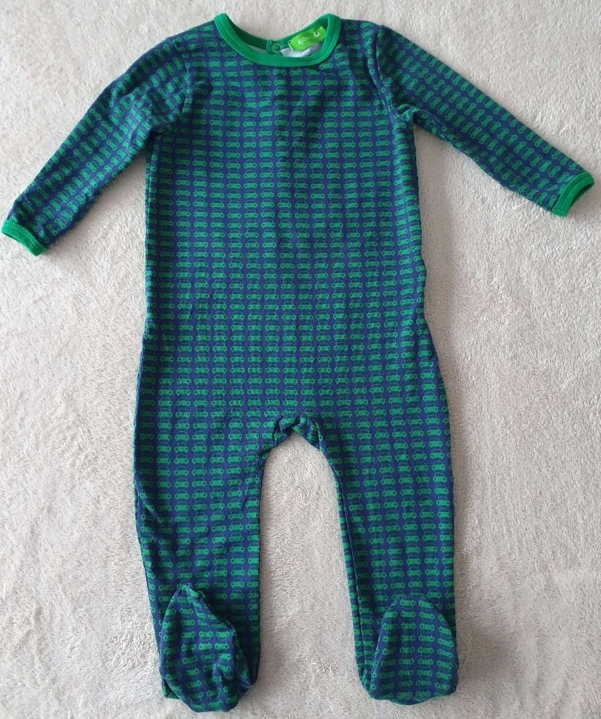 Pyjama grenouillère coton bleu/vert -T68- Lily-Balou - NEUF, Ophalen, Nieuw, Jongetje, Nacht- of Onderkleding