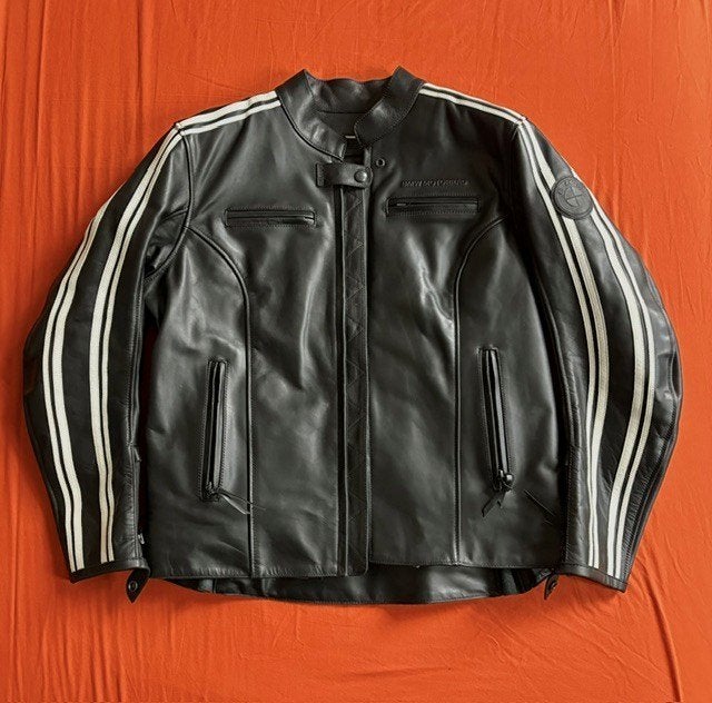 Veste de moto Femme en cuir "BMW TwinStripes", Enlèvement, Neuf, Taille 42/44 (L), Noir