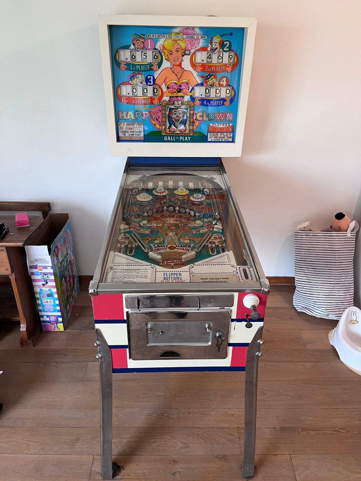 Vintage Pinball - Gottlieb Happy Clown - 1964, Collections, Machines | Flipper (jeu), Enlèvement, Utilisé, Flipper (jeu), Gottlieb