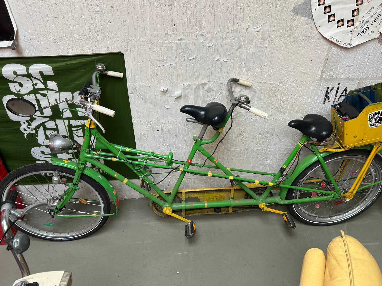Tandemfiets met toeter en remork!, Fietsen en Brommers, Fietsen | Tandems, Zo goed als nieuw, Minder dan 10 versnellingen, Ophalen