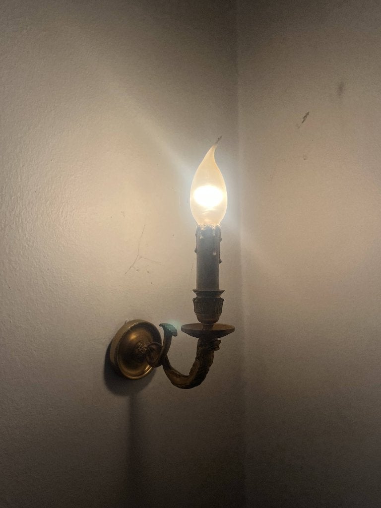 wand kandelaar, Ophalen, Gebruikt, Goud, Overige materialen