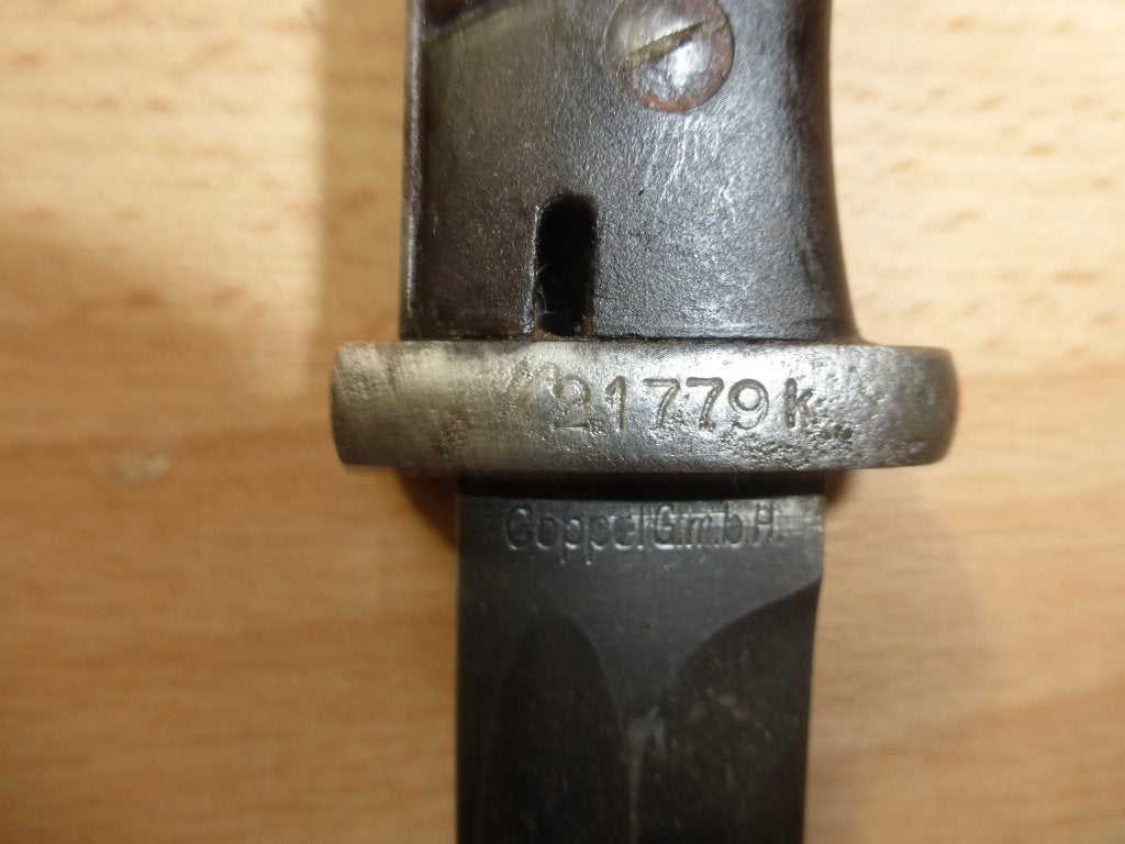 Baionnette allemande Mauser 84/98 3e type.  KM, Envoi, Marine, Couteau ou Poignard