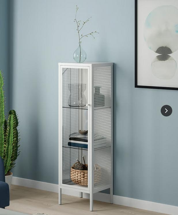Kleine metalen vitrinekast van IKEA, Huis en Inrichting, Ophalen, Minder dan 50 cm, Met deur(en), 100 tot 150 cm