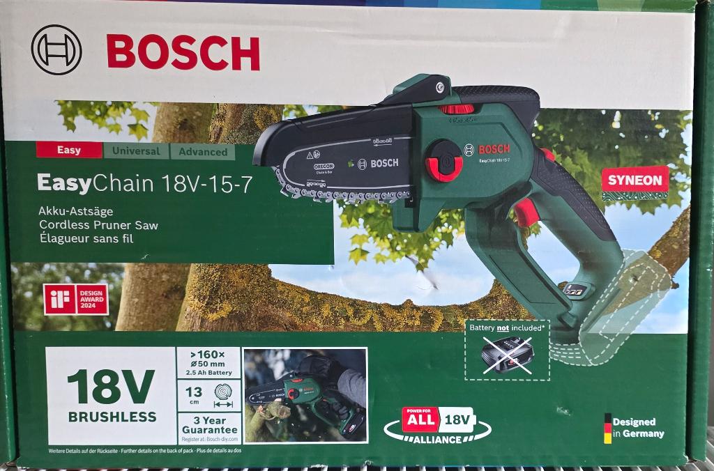 Nouvelle tronçonneuse Bosch Easychain 18 V, Bricolage & Construction, Enlèvement ou Envoi, Neuf