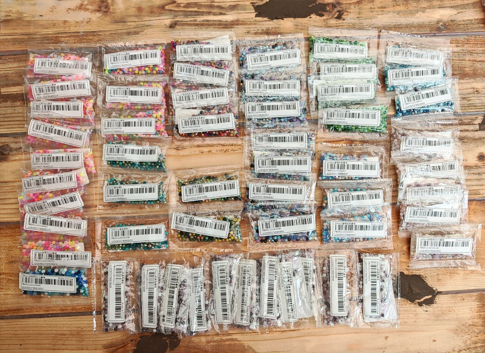 Lot de 55 sachets de perles en verre, Ophalen of Verzenden, Nieuw
