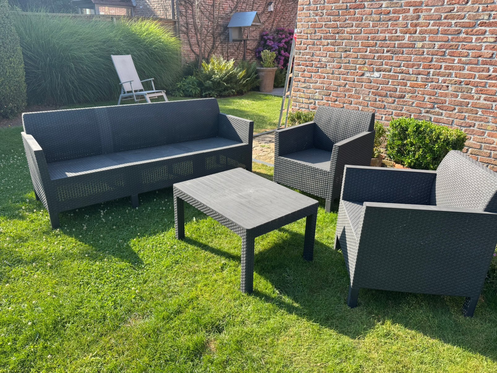 Tuinset - Allibert, Tuin en Terras, Ophalen, 5 zitplaatsen, Kunststof, Gebruikt