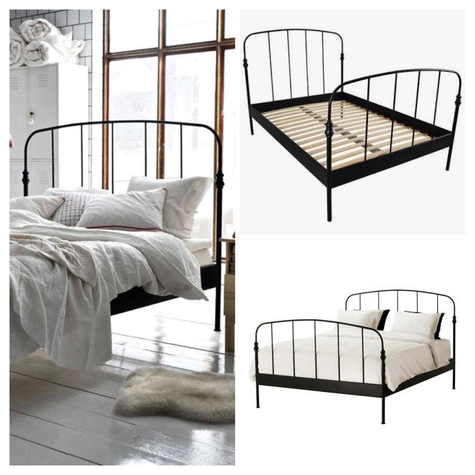 IKEA lit double 160x200 + sommier + option matelas Simmons, Maison & Meubles, Autres dimensions, Industriel, rétro, vintage, bohème