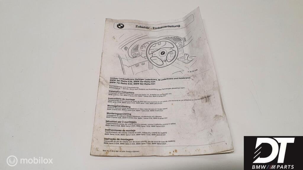 BMW E36 / E34 / E31 Sport stuur handleiding EBA 9788118, Auto-onderdelen, Gebruikt, Ophalen of Verzenden