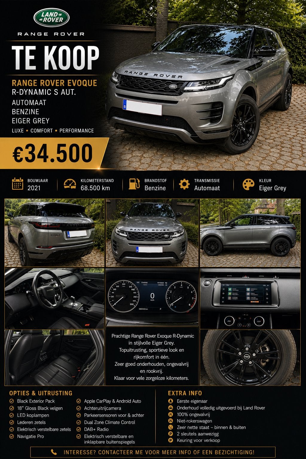 Range Rover Evoque R-Dynamic, Achat, Euro 6, Autres couleurs, Noir