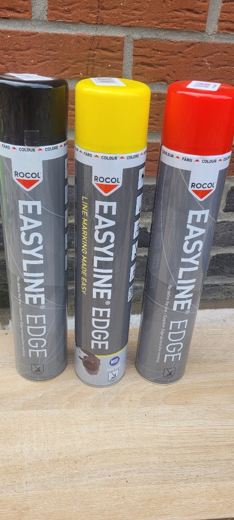 ROCOL EASYLINE EDGE – Lijnmarkering verf (3 spuitbussen), Doe-het-zelf en Bouw, Verf, Beits en Lak, Nieuw, Ophalen of Verzenden