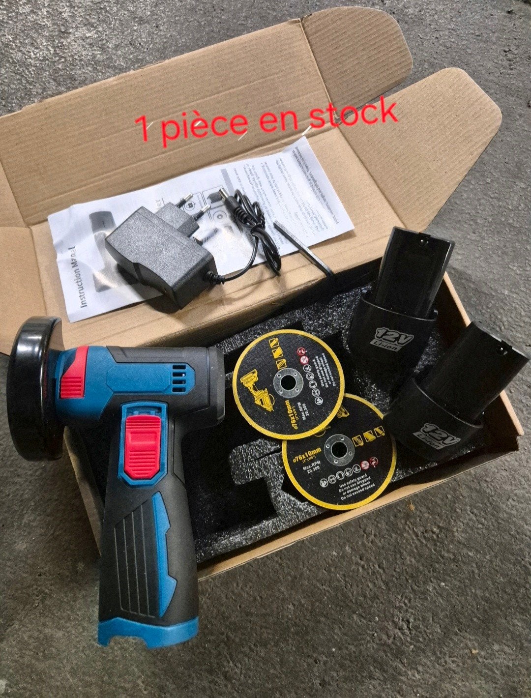 Meuleuse d'angle-Deux batteries, Enlèvement ou Envoi, Neuf, Meuleuse d'angle