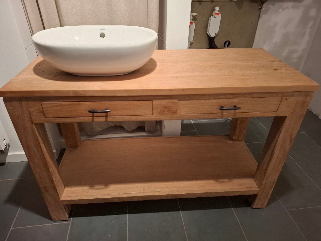 Open badkamermeubel met 2 schuifjes enlavabo, Ophalen