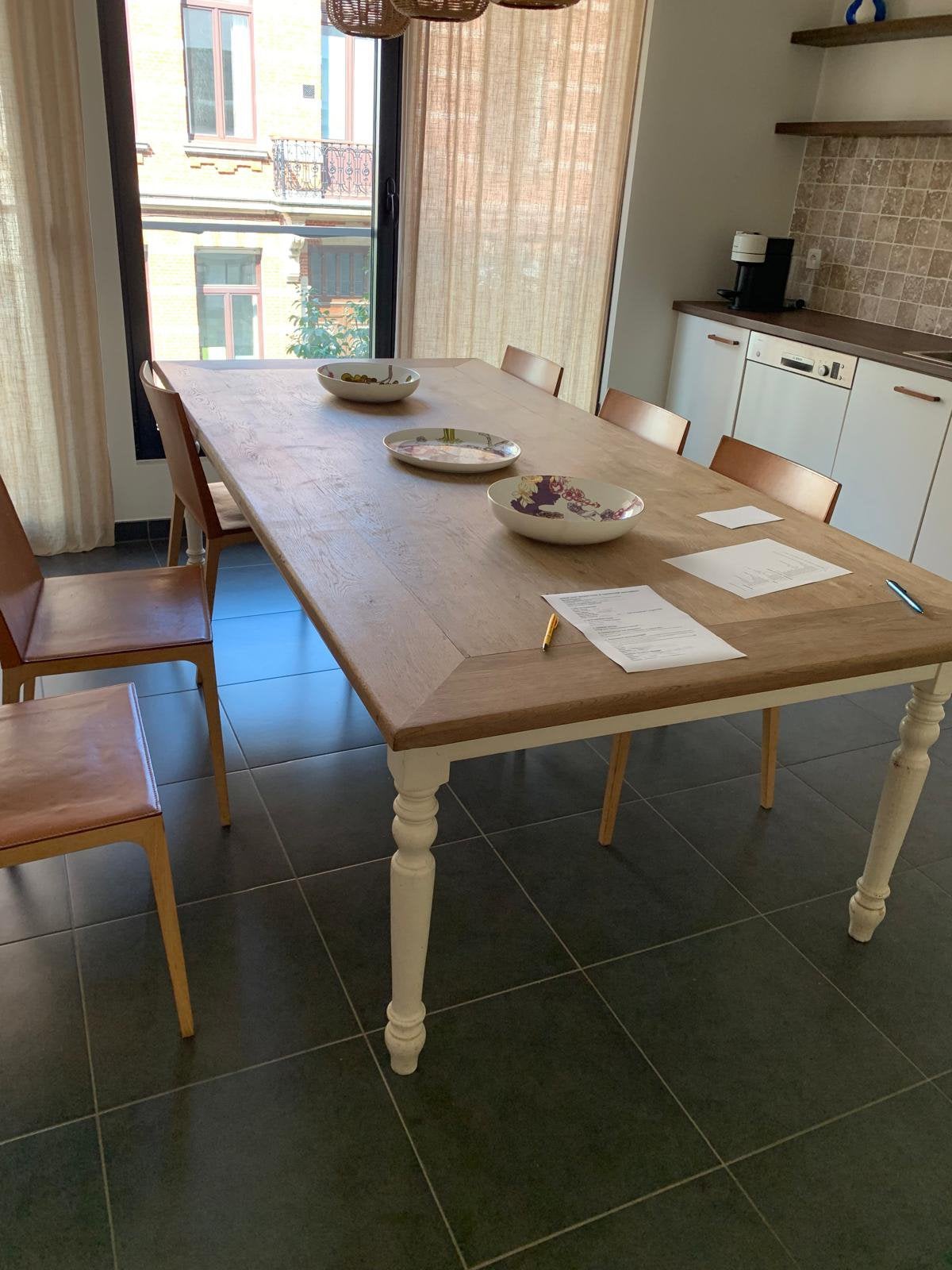 Prachtige houten eettafel, Comme neuf, 100 à 150 cm, Enlèvement, Chêne