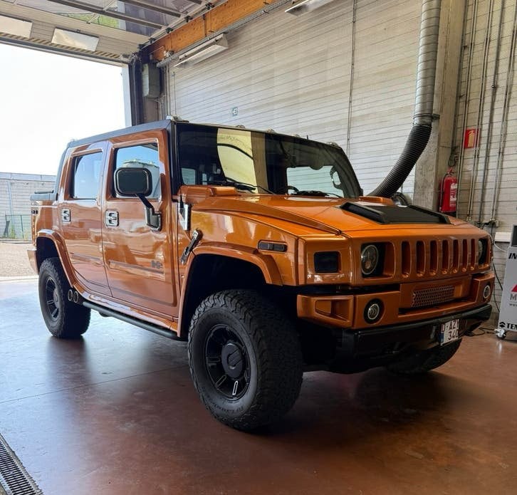 Hummer H2 pick up 6.0 V8, slechts 123.000km., Zwart, Overige kleuren, Leder, Vierwielaandrijving