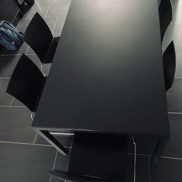 Table de salle à manger MDF Italia (Tense) + 6 chaises, Huis en Inrichting, Tafels | Eettafels, Ophalen, Gebruikt, Vijf personen of meer