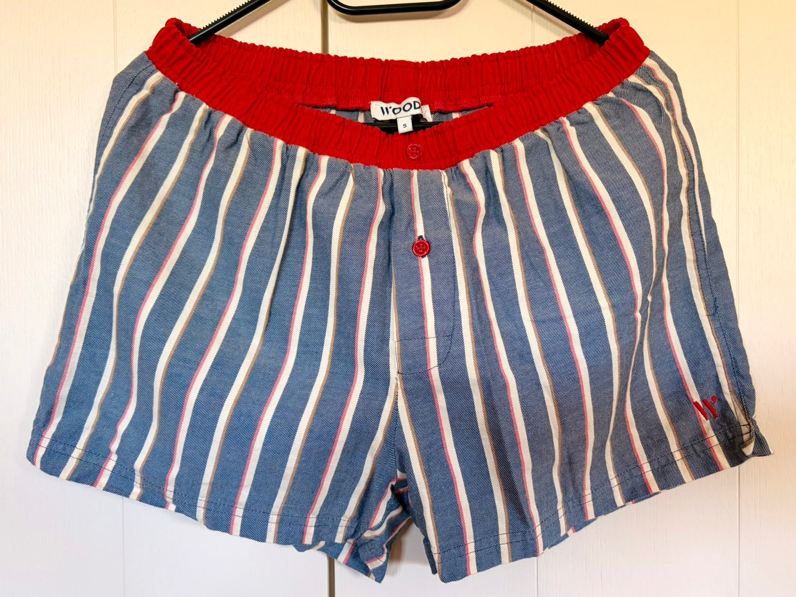 Woody Gestreepte Heren Boxershort Maat S, Ophalen of Verzenden, Blauw, Boxer