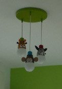 Kinderhanglamp MYKIDSROOM ZOO 3xE27/12W, Ophalen, Gebruikt, Ophangbaar, Meerkleurig