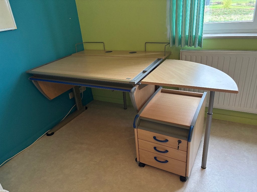 Bureel/Bureau & Stoel/Chaise Kind/Enfant -> Volwassen/Adulte, Autres marques, Bureau d'écolier, Autres styles, Bois