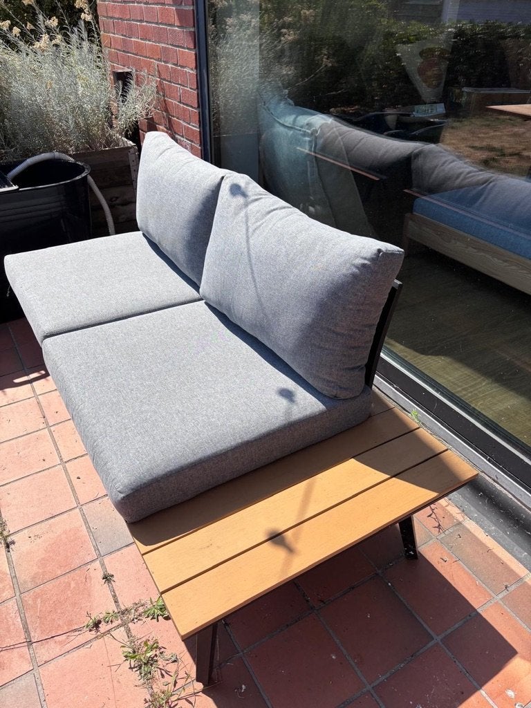 Loungebank tweezit, Gebruikt, Loungeset, Bank, Hout