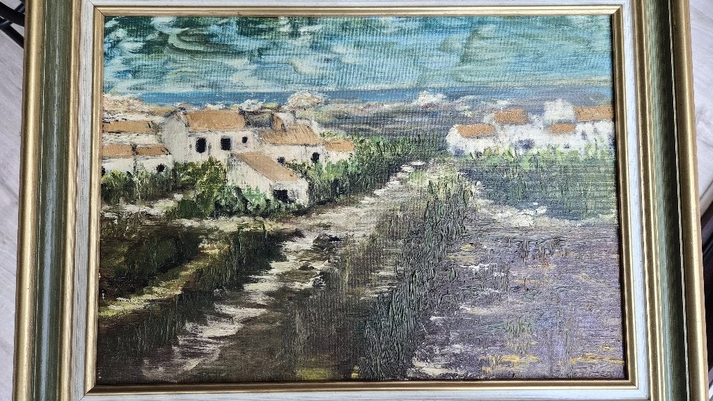 Peinture paysage provençal, Signé, Peinture à l'huile, Paysage, Enlèvement