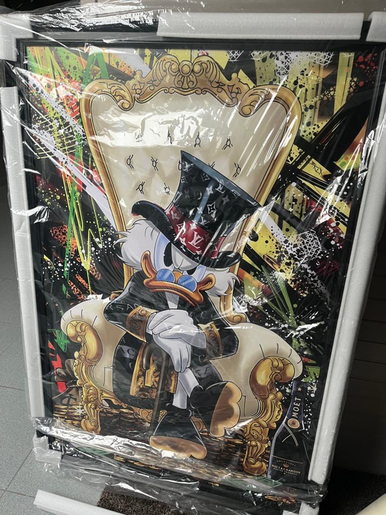 Prent kader schilderij dagobert duck, Antiek en Kunst, Ophalen