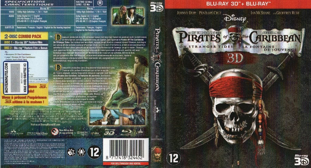 pirates of the caribbean 4 (blu-ray 3D + blu-ray) nieuw, Cd's en Dvd's, Ophalen of Verzenden, Zo goed als nieuw, Science Fiction en Fantasy