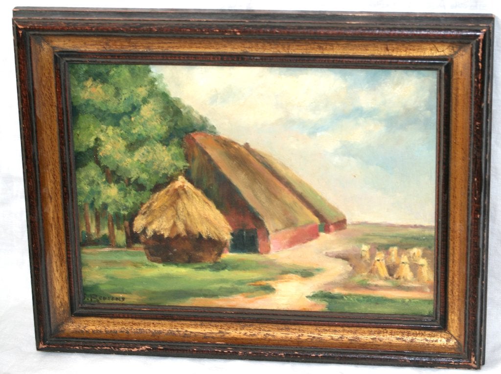 S. Reusens Schilderij Olie op paneel, Antiquités & Art, Art | Peinture | Classique, Enlèvement ou Envoi, Signé, Paysage, Panneau
