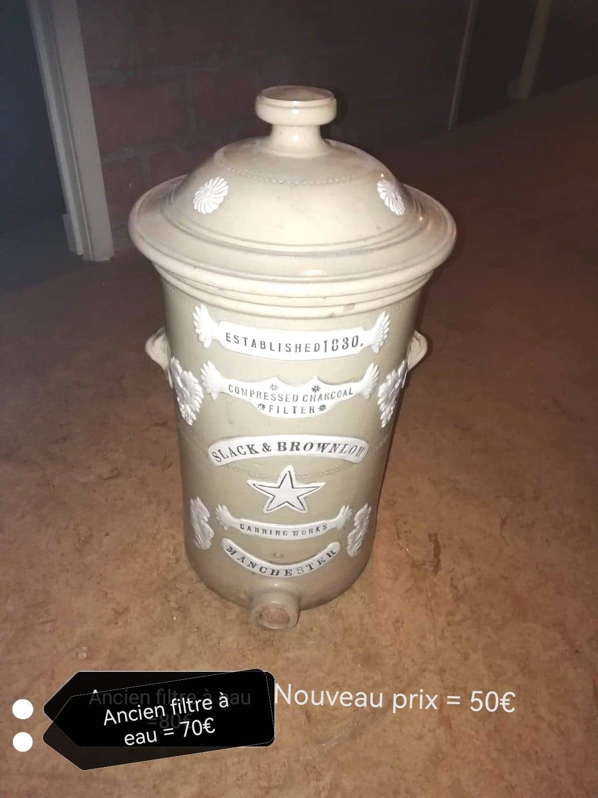 ancien filtre à eau ancien, Ophalen