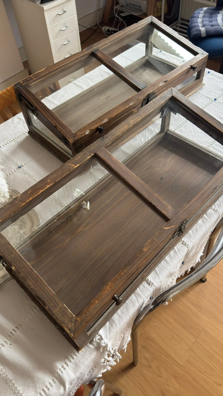 lot de 2 vitrines presentoirs bijoux montre ou autre, Enlèvement