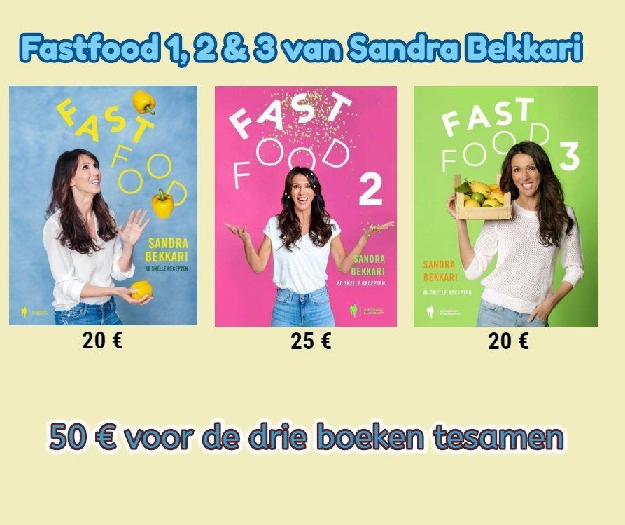 FASTFOOD TRILOGIE van Sandra Bekkari, Boeken, Kookboeken, Ophalen of Verzenden, Zo goed als nieuw, Gezond koken