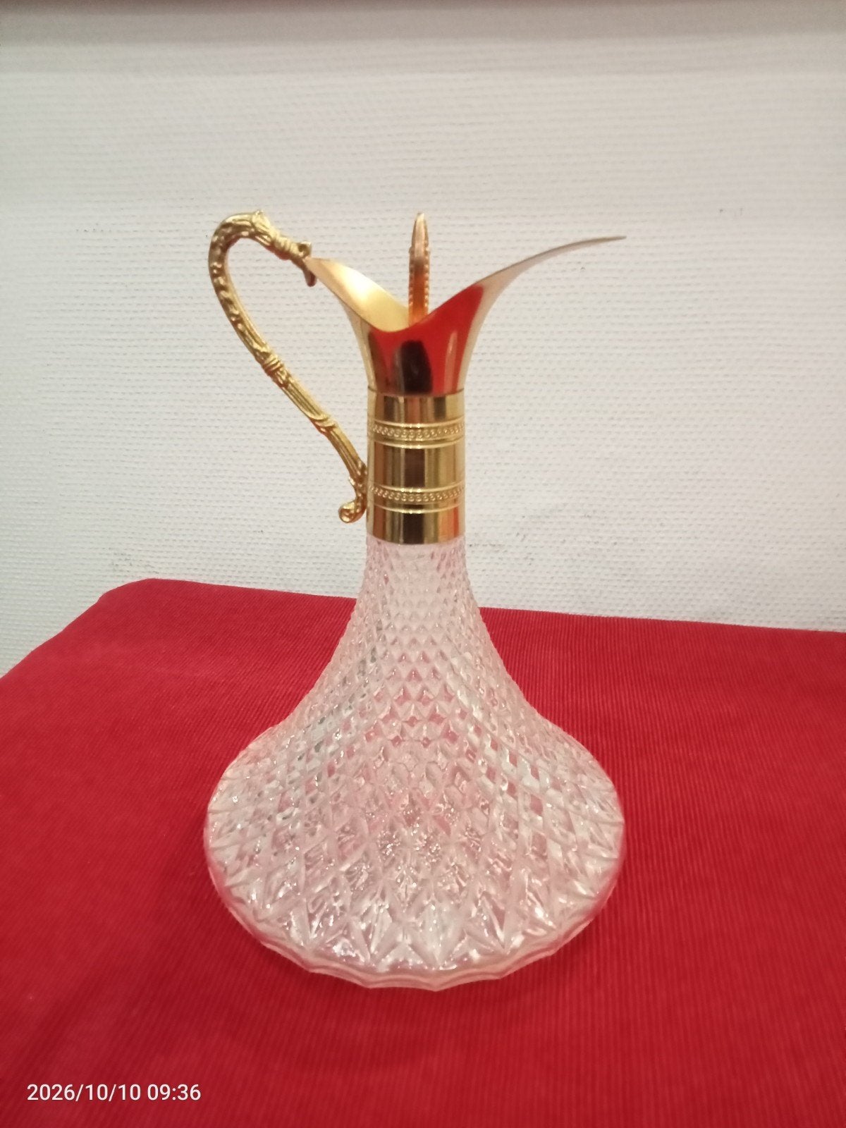 karaf van kristal en brons in art deco, Ophalen