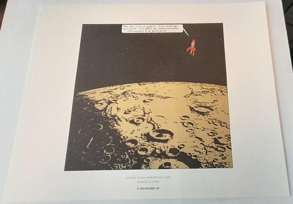 Tintin Kuifje Planche Litho La Lune, Verzenden, Kuifje, Nieuw, Beeldje of Figuurtje