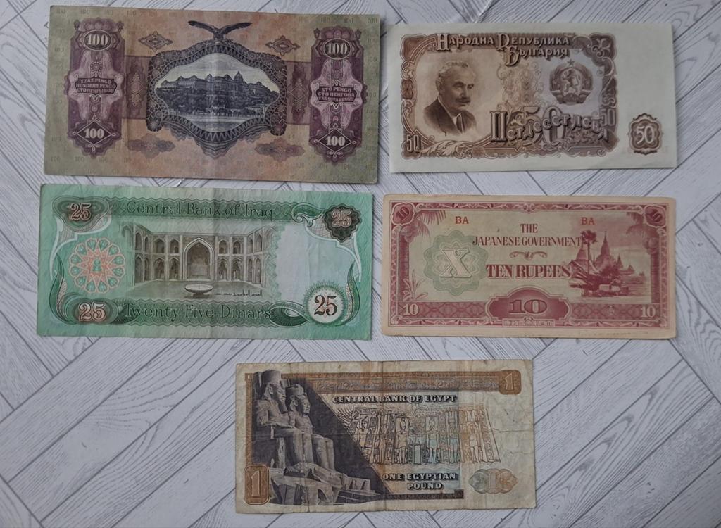 Superbe lot de 5 billets anciens du monde – Voyage & Histoir, Enlèvement ou Envoi, Autres pays, Billets en vrac