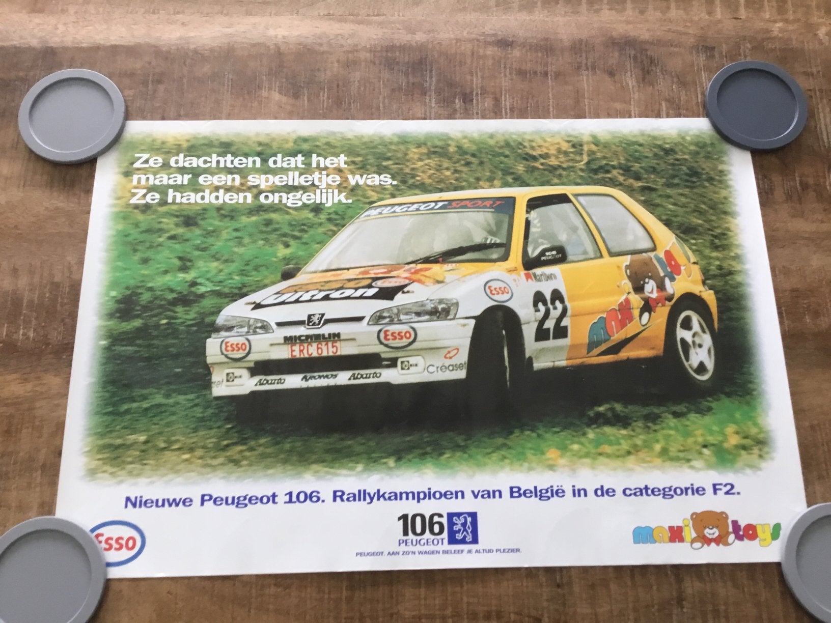 Poster peugeot 106 rally, Ophalen of Verzenden, Zo goed als nieuw
