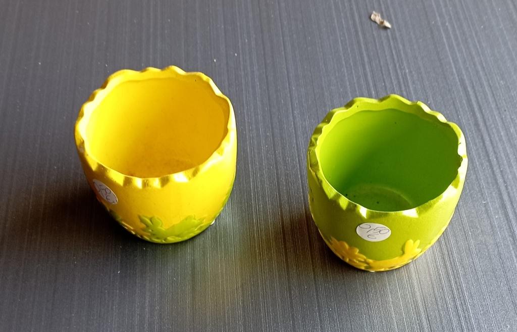 2 kleine bloempotjes, Tuin en Terras, Bloempotten, Ophalen, Nieuw, Steen, Binnen