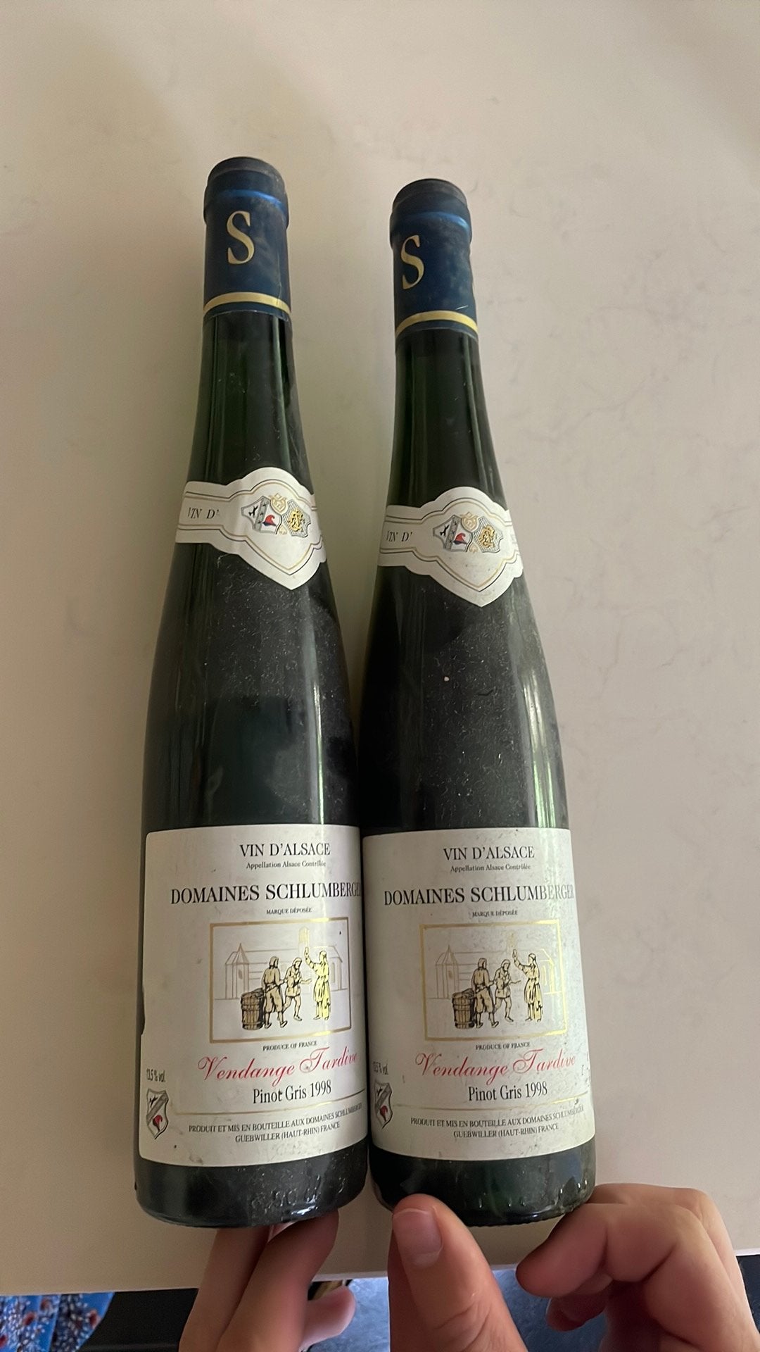 topwijnen van Domaines Schlumberger Pinot Gris VT 1998, Collections, Vins, Neuf, Pleine, Vin blanc, Enlèvement