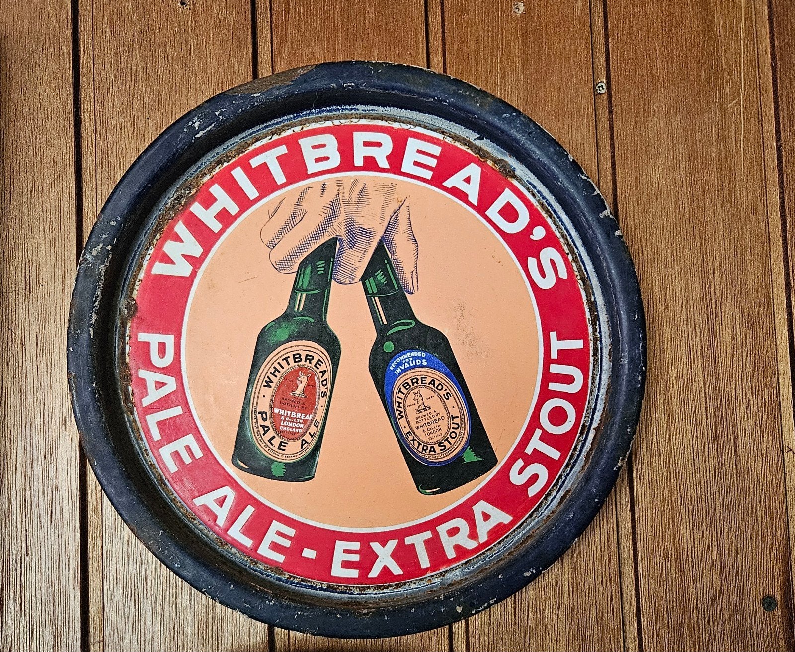 Emaille Whitbread extra stout plateau, Verzamelen, Ophalen