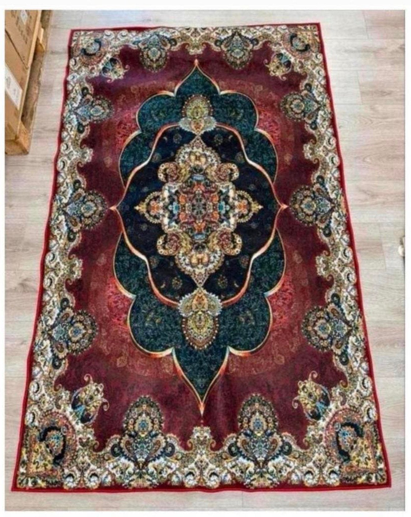 Groot Vloerkleed islamitische perzische abstract tapijt 2M, Huis en Inrichting, Stoffering | Tapijten en Vloerkleden, Blauw, 100 tot 150 cm