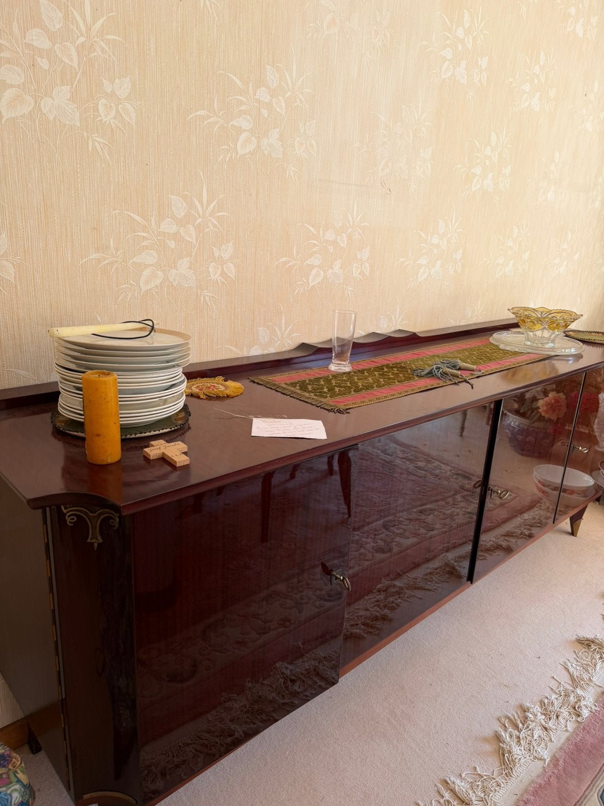 Antiek meubel mahoniehouten dressoir/buffetkas, Ophalen, Zo goed als nieuw