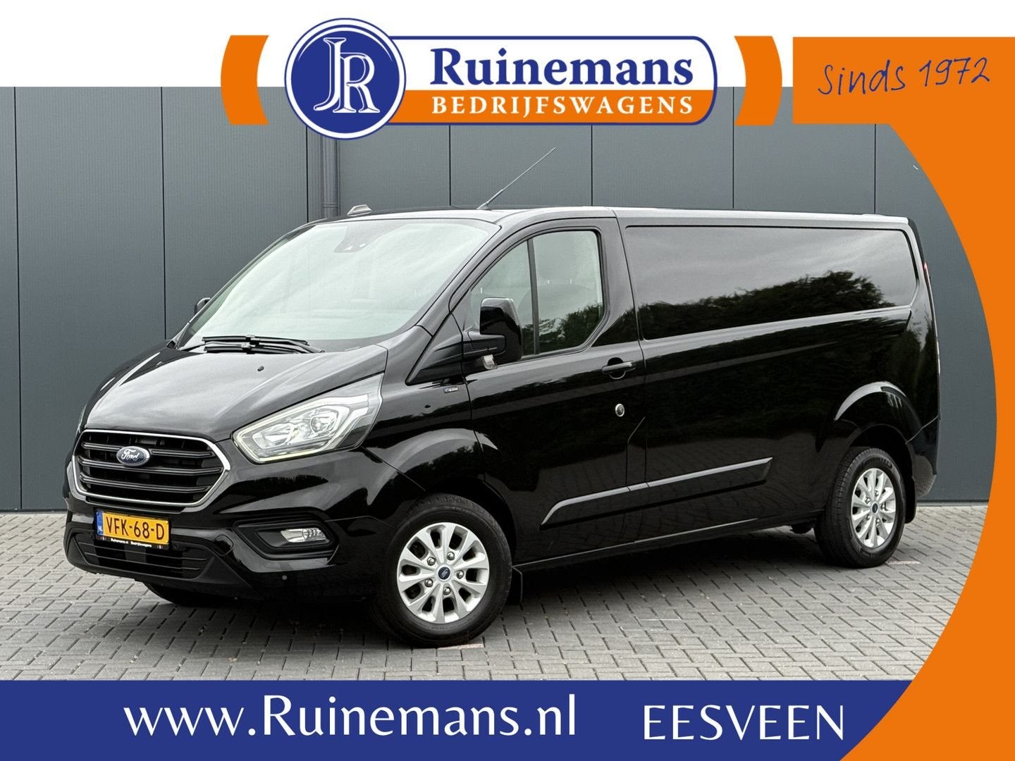 Ford Transit Custom 2.0 TDCI 130 PK AUTOMAAT LIMITED / L2H1, Auto's, Automaat, Zwart, Diesel, Cruise Control