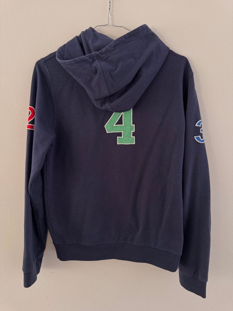 Hackett blauwe trui met kap en rits - 164, Kinderen en Baby's, Ophalen of Verzenden, Zo goed als nieuw, Jongen, Trui of Vest