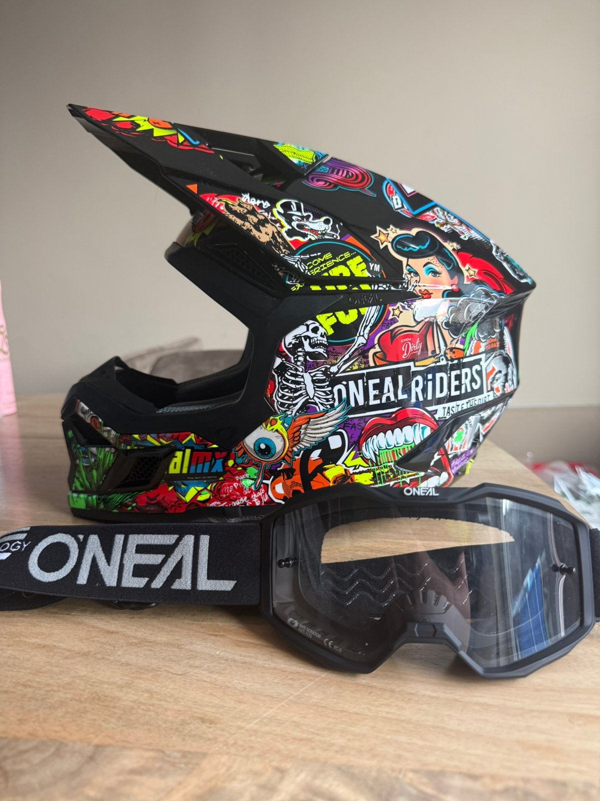 O’neal kinder crosshelm 3SRS Crank multi met bril, Motoren, Ophalen of Verzenden, Tweedehands, Kinderen, Overige merken