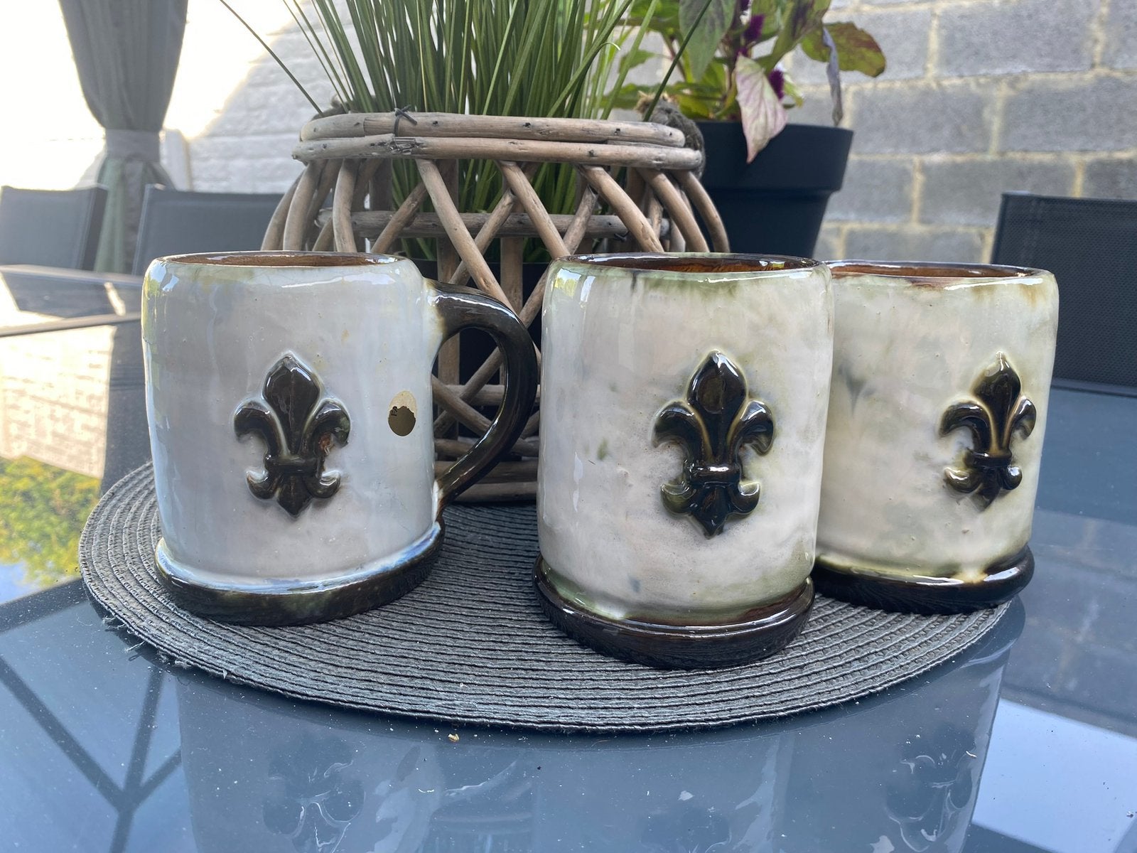 3 tasses chope en grès, Enlèvement