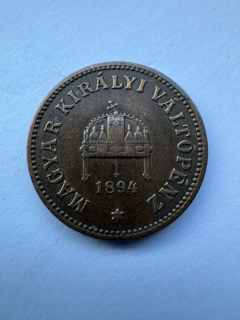 Hongarije - 2 filler 1894, Postzegels en Munten, Ophalen of Verzenden, Hongarije, Losse munt