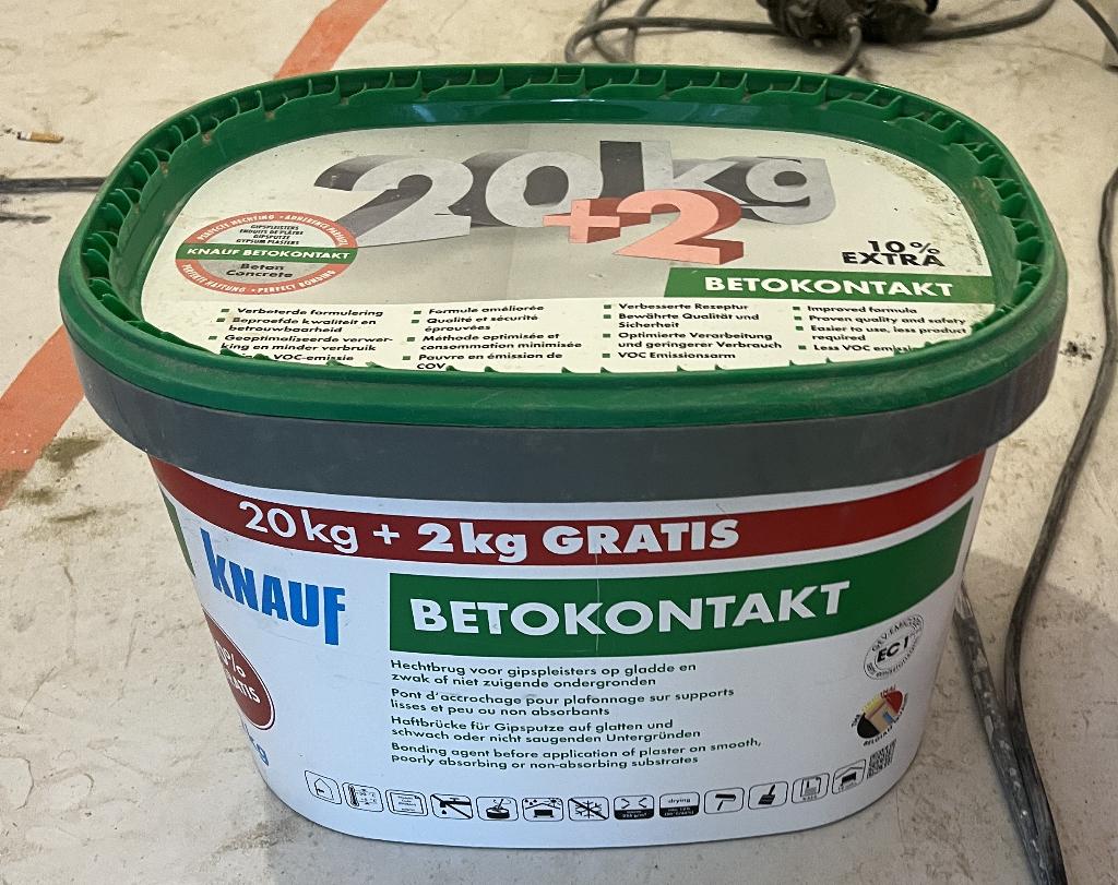 Knauf Betokontakt 20 kg + 2 kg, Doe-het-zelf en Bouw, 20 liter of meer, Ophalen, Nieuw, Overige kleuren