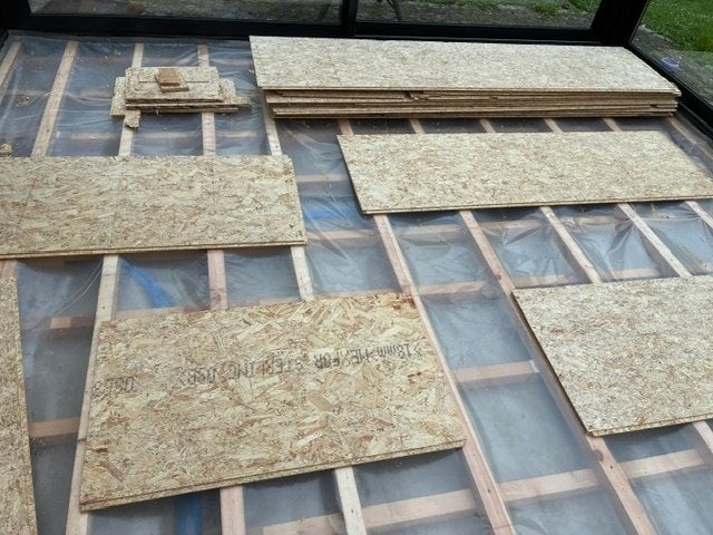 32m² Plaques OSB 2m45x18mm, Doe-het-zelf en Bouw, Ophalen, Gebruikt, Hout, Minder dan 20 mm