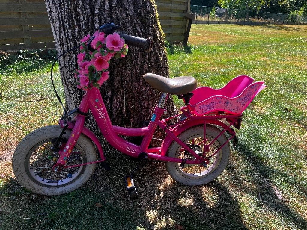 Meisjesfiets 3-4 jaar, Fietsen en Brommers, Ophalen, Terugtraprem, Gebruikt, 14 inch of minder
