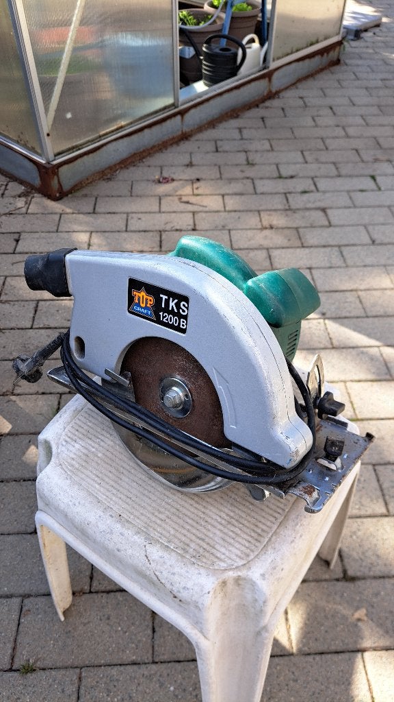 AFKORT CIRKEL ZAAGMACHINE, Doe-het-zelf en Bouw, Ophalen, 600 tot 1200 watt, Zo goed als nieuw, Top Craft