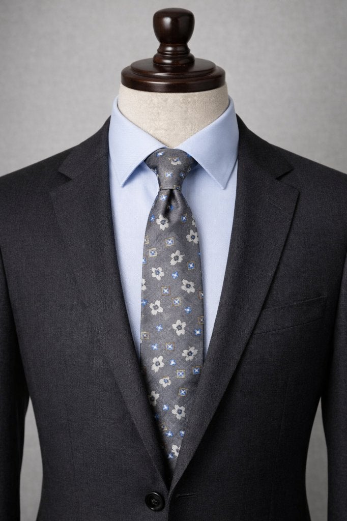 4.Cravate pour homme – Jacques d’YS – Très bon état, Ophalen of Verzenden, Gedragen, Grijs